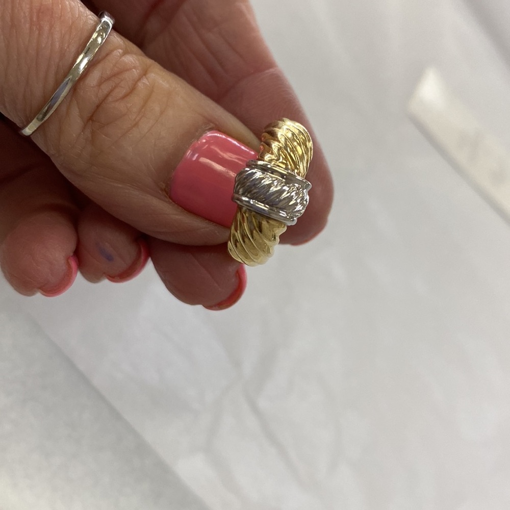 14k solid gold Two Tone ring - Picture 2 of 3